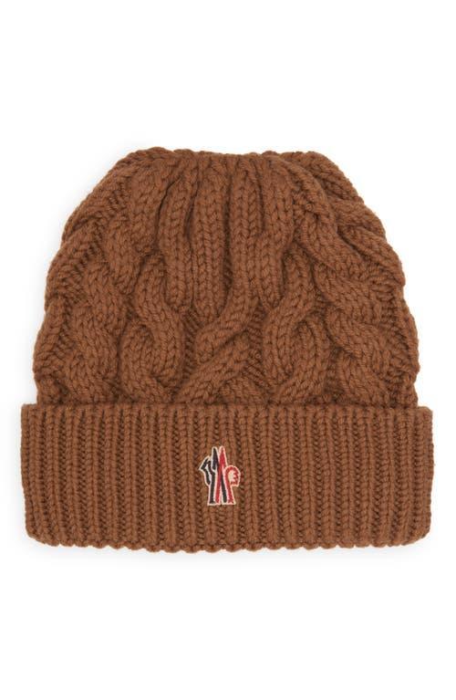 Moncler Grenoble Logo Embroidered Virgin Wool Cable Beanie Product Image