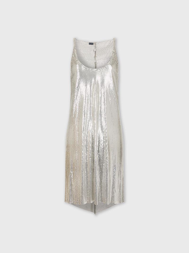 Metallized mesh dress silver Product Image