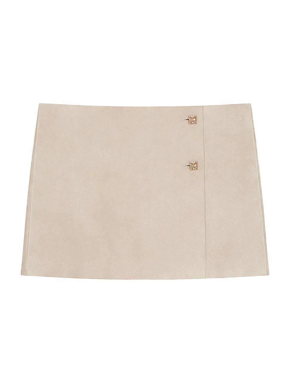 Womens Wrap Skirt in Suede with 4G Detail Product Image