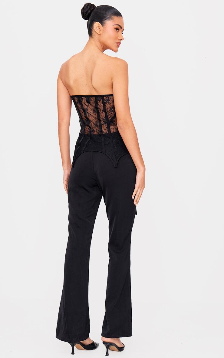  Black Bandeau Lace Corset Jumpsuit Product Image