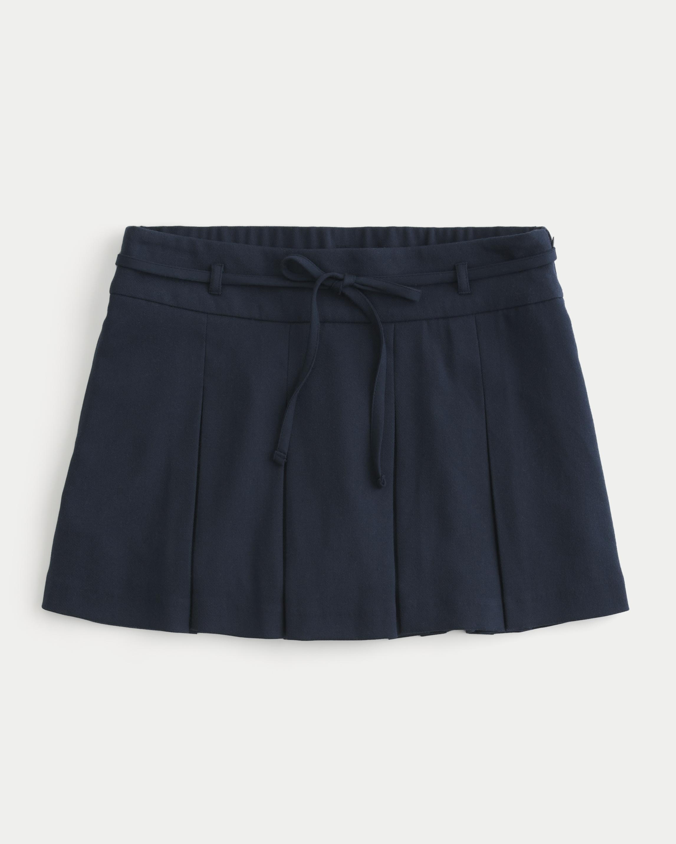 Mid-Rise Pleated Mini Skort Product Image