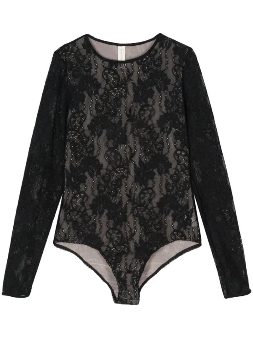 Lace Bodysuit In Black Product Image