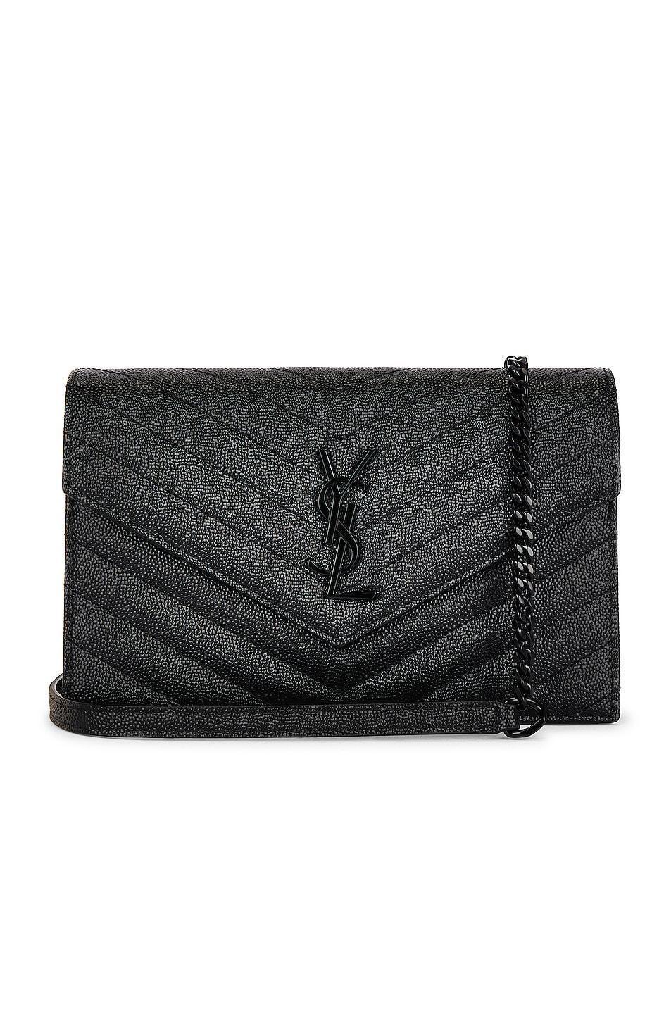 Saint Laurent Cassandra Envelope Chain Wallet Bag Black.. Product Image