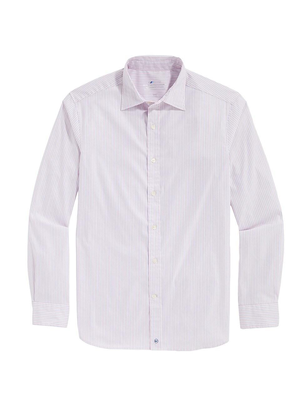 Mens On-The-Go Striped Button-Front Shirt Product Image