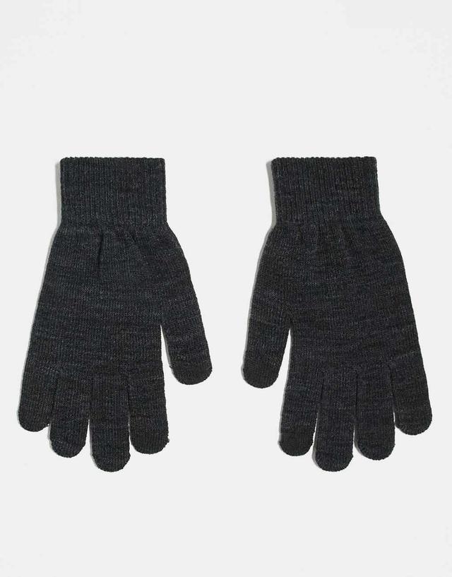 Vero Moda touchscreen gloves in dark gray melange Product Image