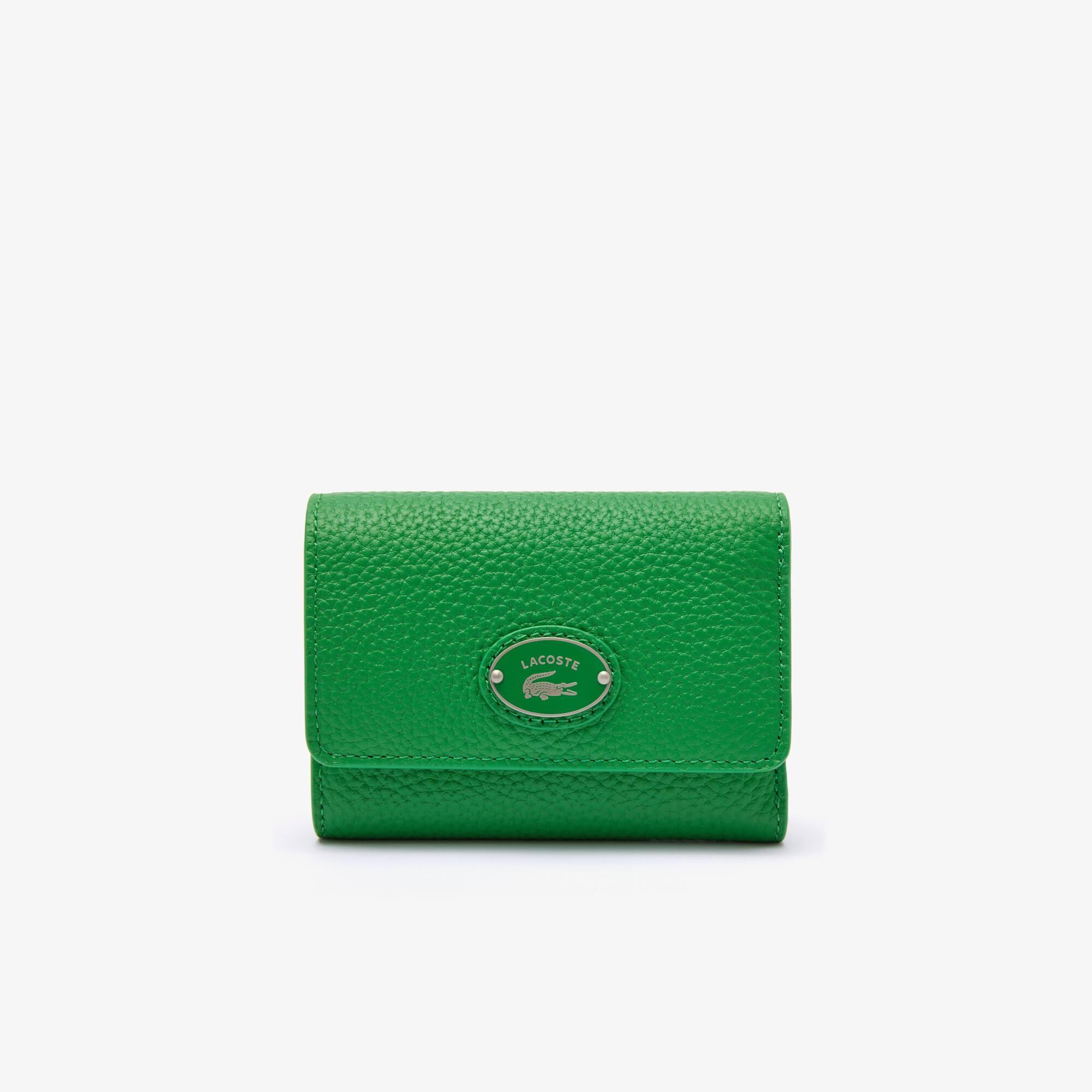 Women’s Lacoste Top Grain Leather Flap Close Wallet Product Image