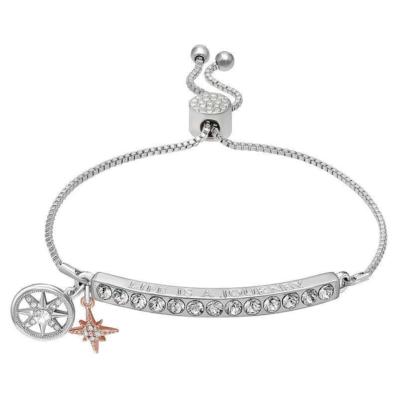 Brilliance Life is a Journey Adjustable Bracelet, Womens Two Tone Pink Clear Product Image