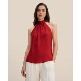 Silk Georgette Halter Neck Top Product Image