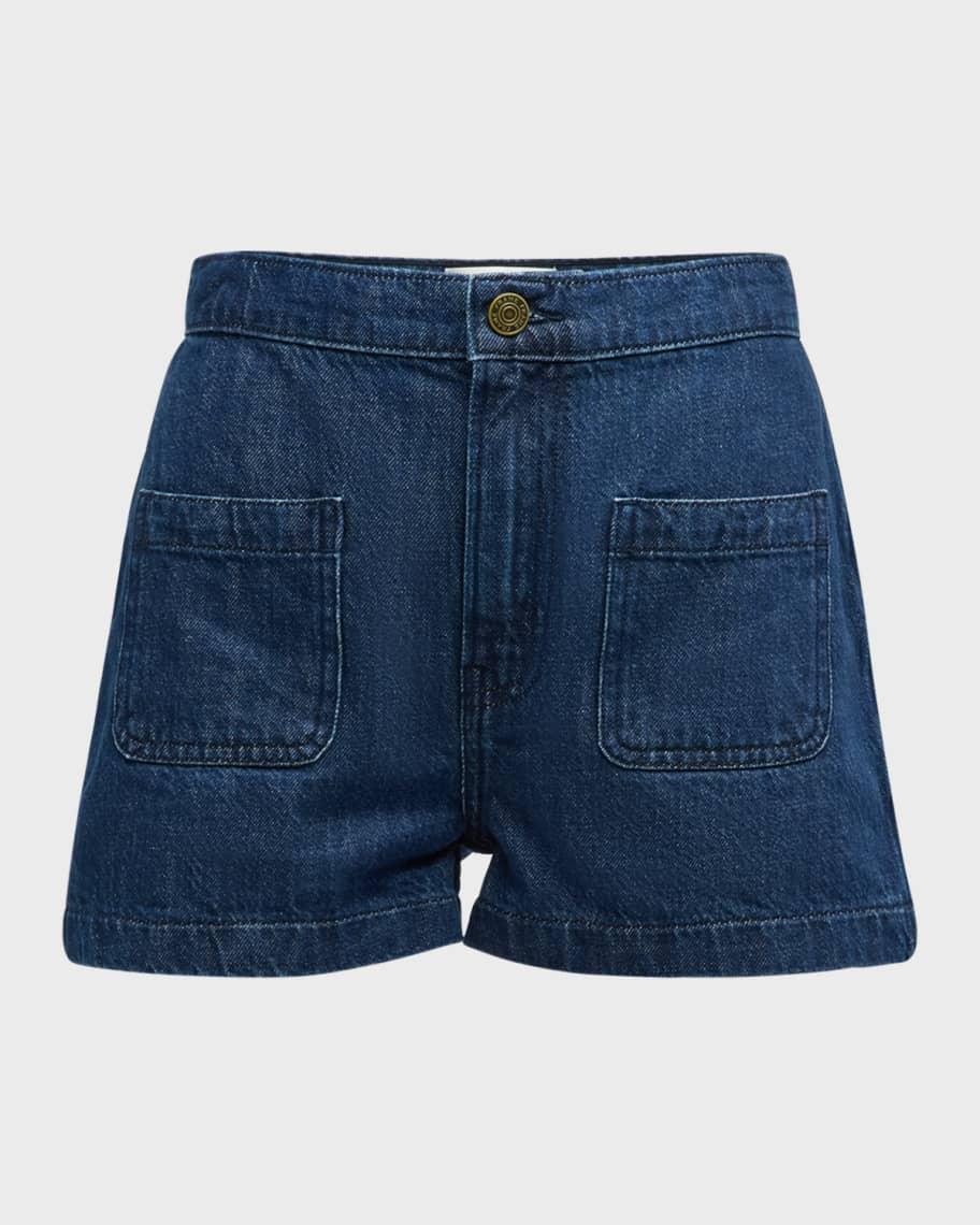 Denim Patch Pocket Trouser Shorts Product Image