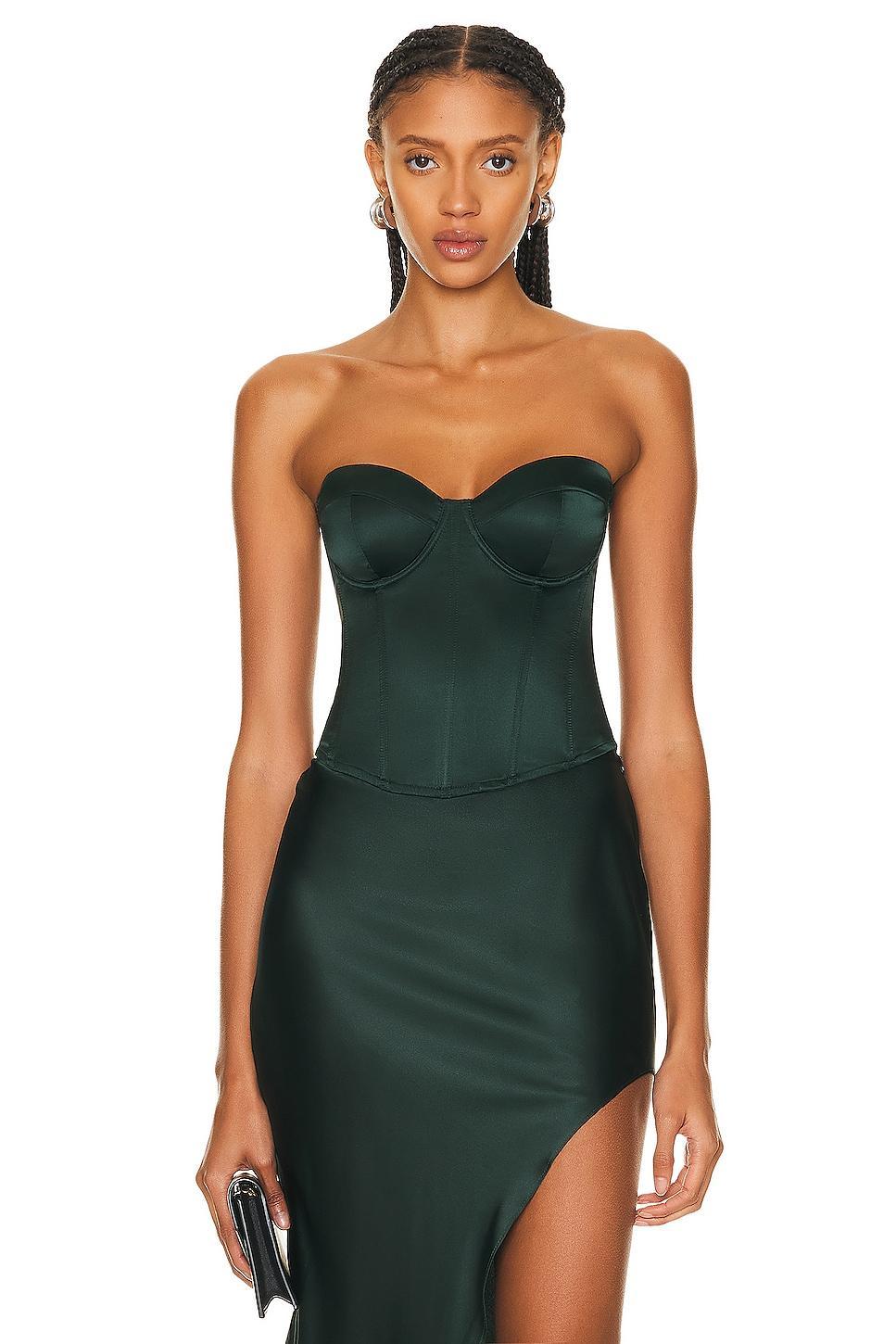 fleur du mal Hamptons Bustier Top Dark Green. (also in ). Product Image