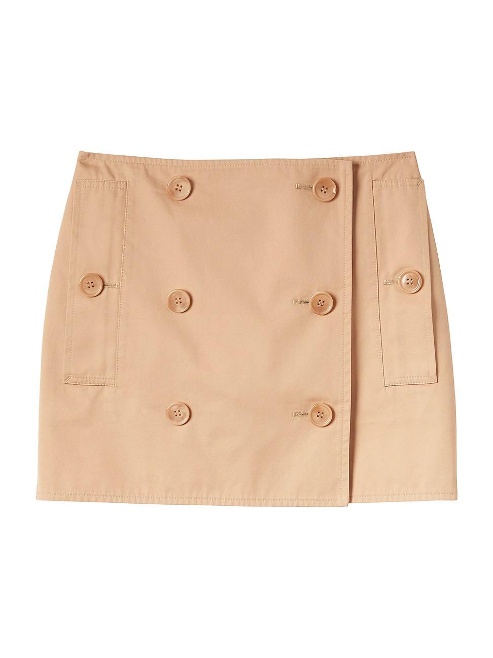 Womens Cotton Gabardine Trench Miniskirt Product Image