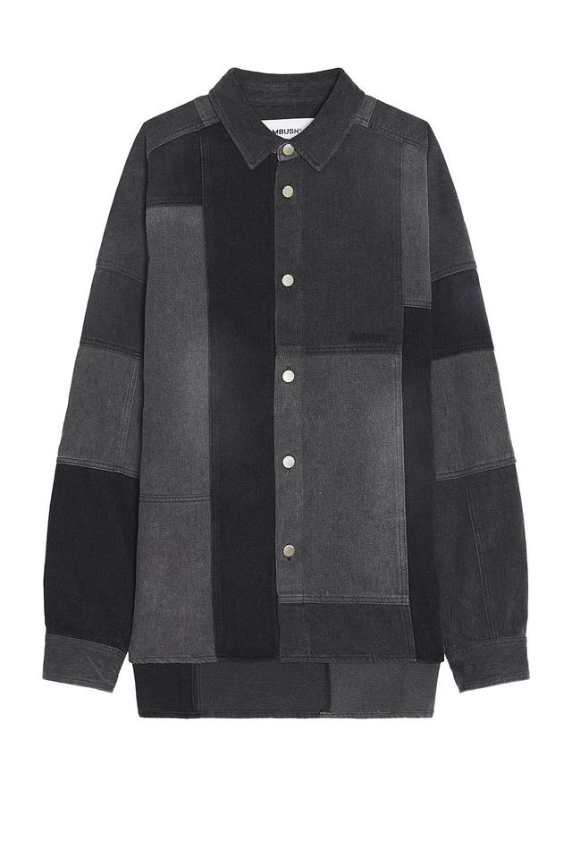 Patchwork Denim Shirt Product Image