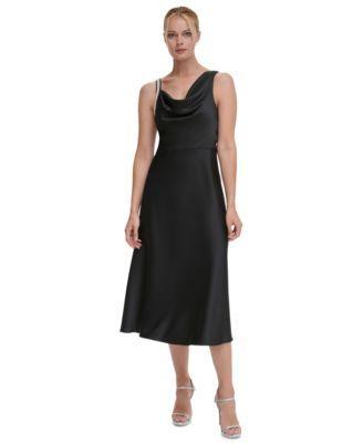 Dkny Womens Cowlneck Midi Dress Product Image