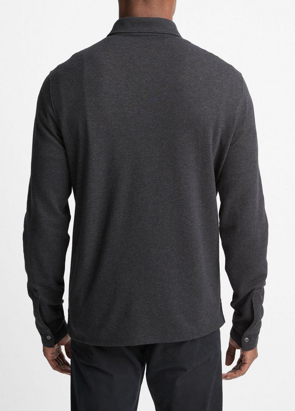 Double-Face Long-Sleeve Polo Shirt Product Image