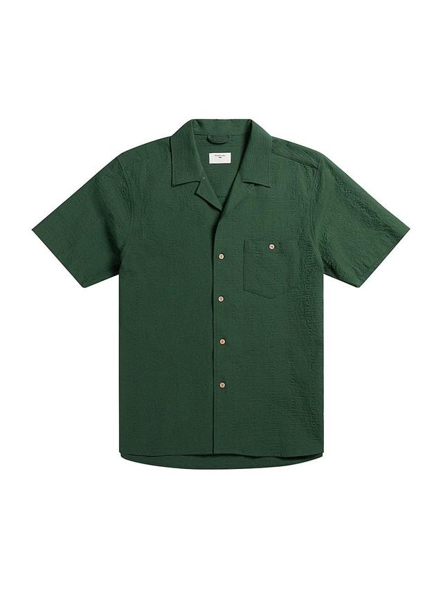 Mens Seersucker Cuban Short-Sleeve Shirt Product Image