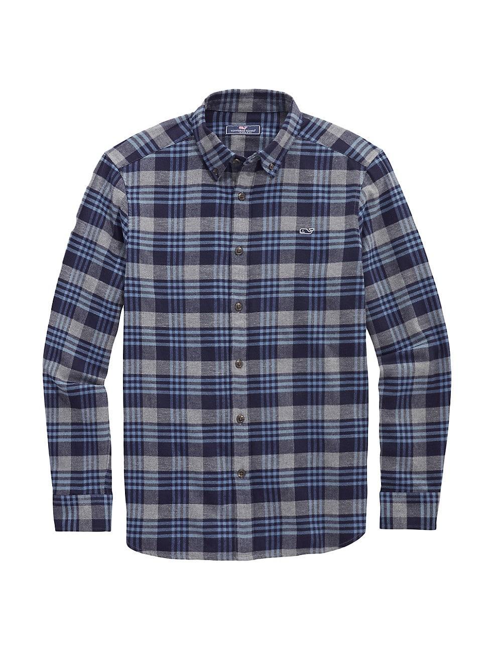 Mens Flannel Plaid Whale Shirt Product Image