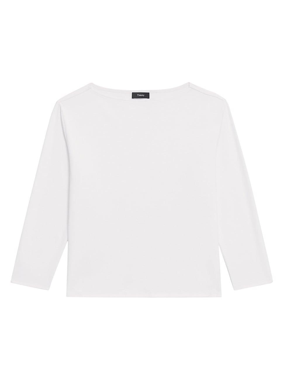 Womens Pima Cotton Boatneck T-Shirt Product Image