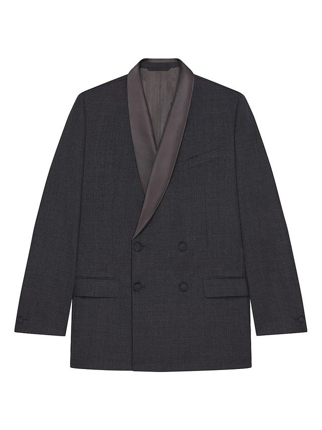 Mens Fresco Wool Asymmetric Shawl Collar Tuxedo Jacket Product Image