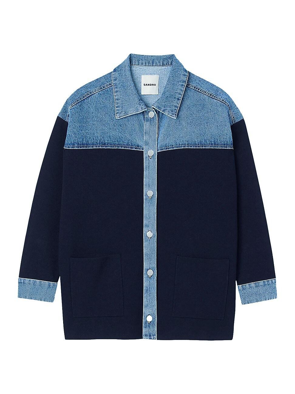 Sandro Gwenaelle Denim Inset Jacket Product Image