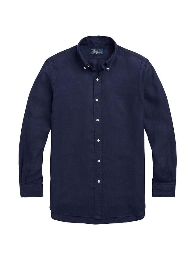 Mens Linen Button-Down Shirt Product Image