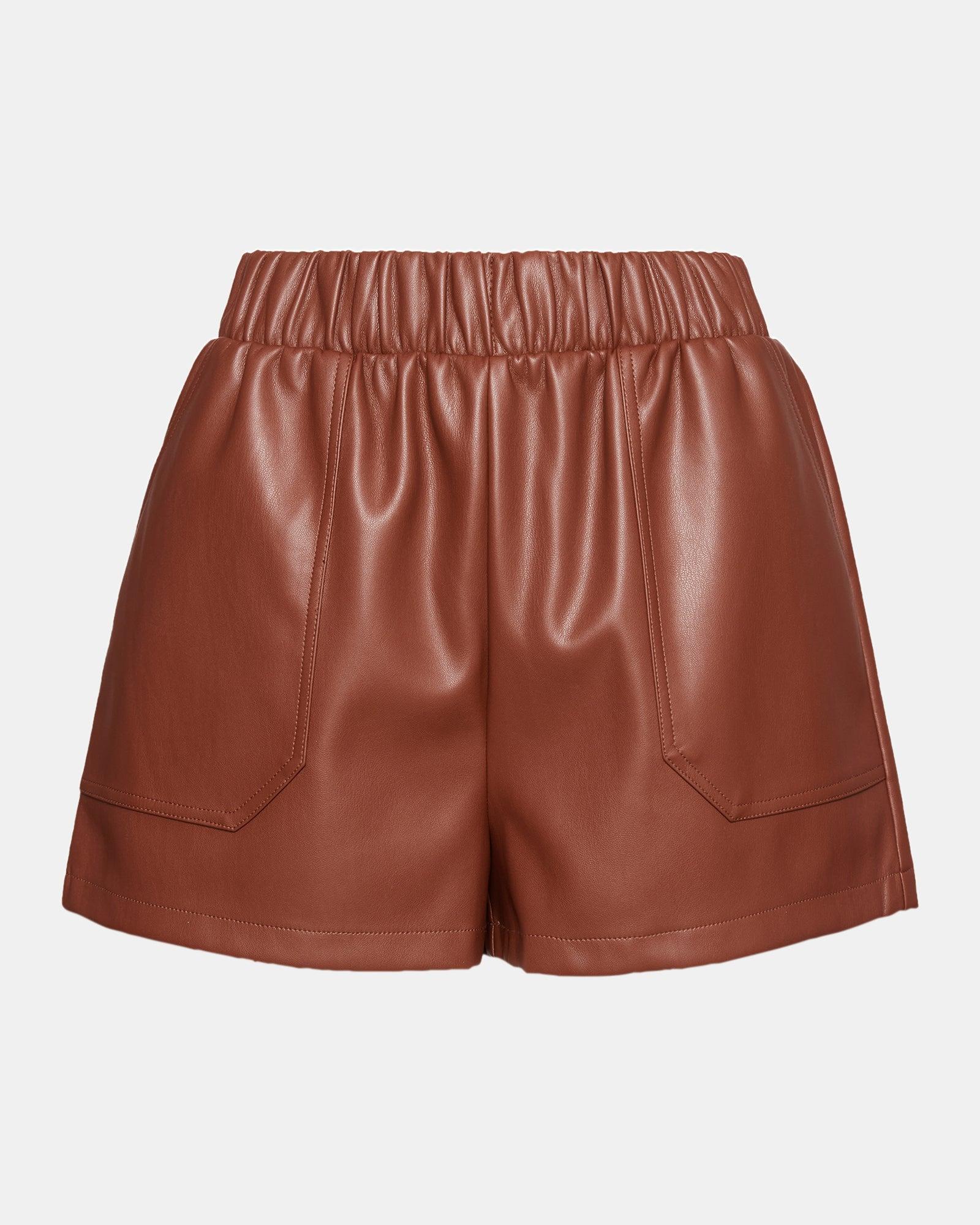 FAUX THE RECORD SHORT COGNAC Female Product Image