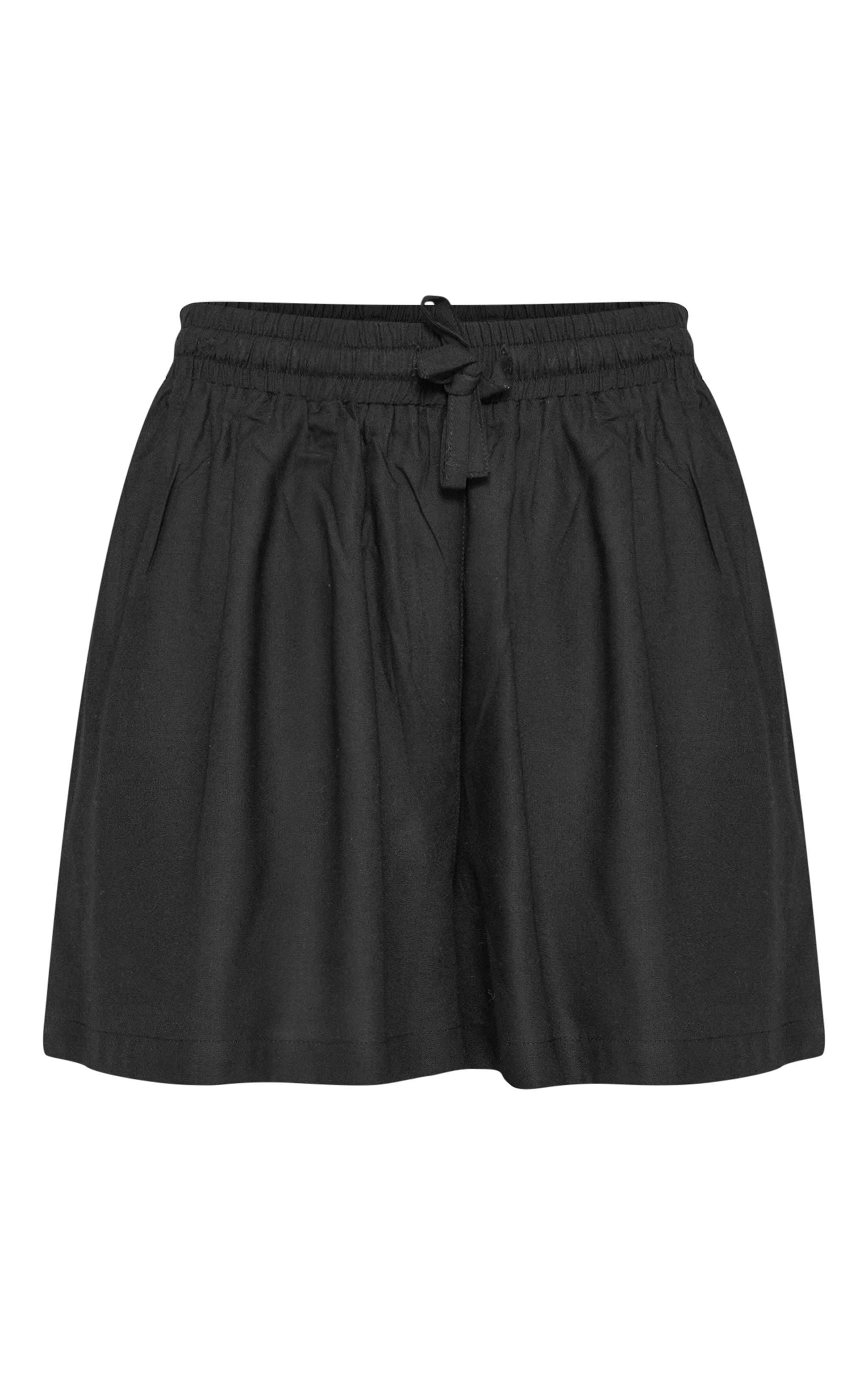 Black Drawstring Floaty Shorts Product Image