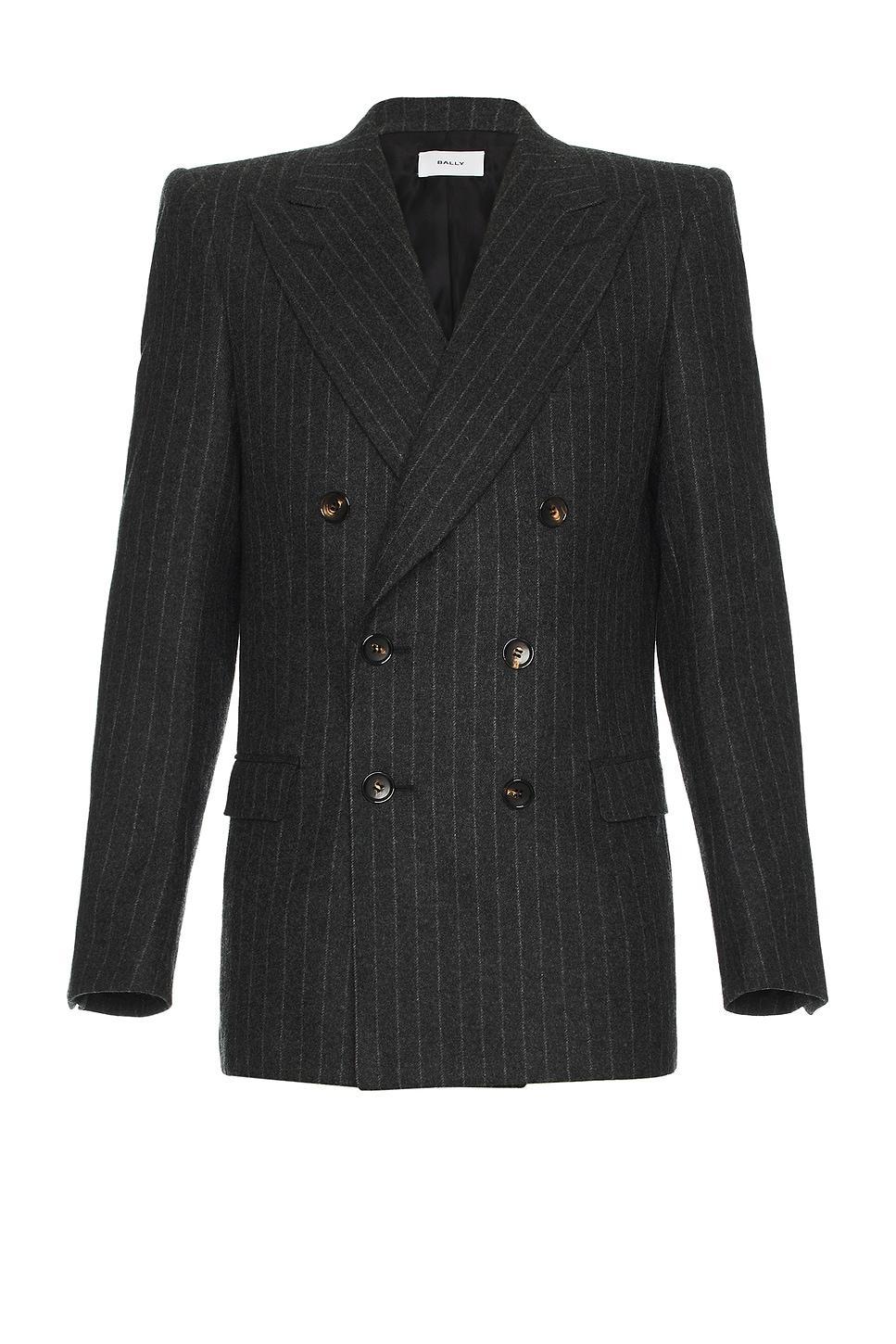 Bally Double Breasted Blazer in Grey Product Image