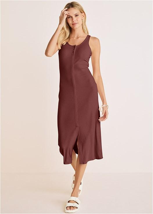 Henley Midi Dress Product Image