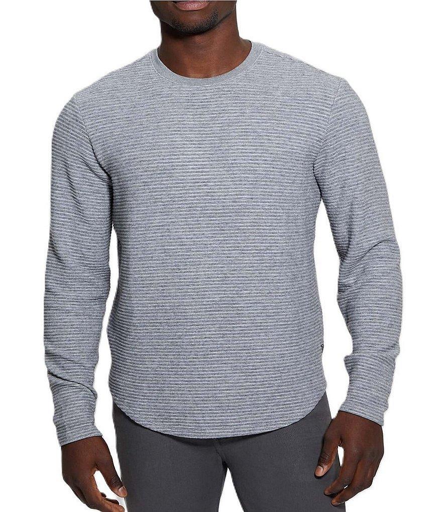 Guess Hudson Linear Textured Long Sleeve Pullover Product Image