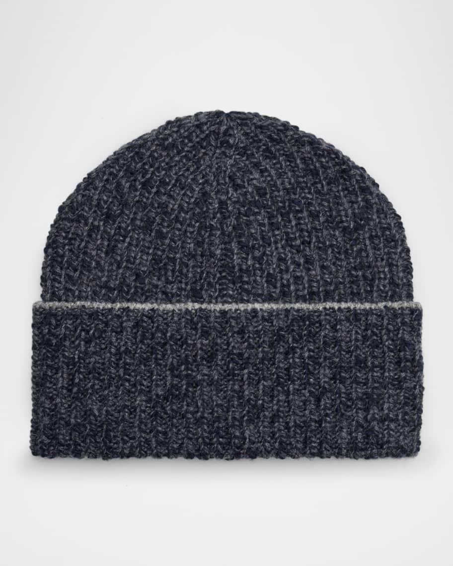 Men's Wool and Cashmere Mouline Beanie Hat Product Image