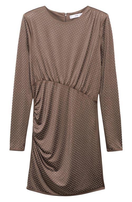 MANGO Studded Long Sleeve Dress Product Image