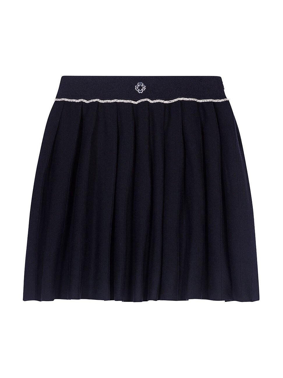 Womens Pleated Knit Short Skirt Product Image