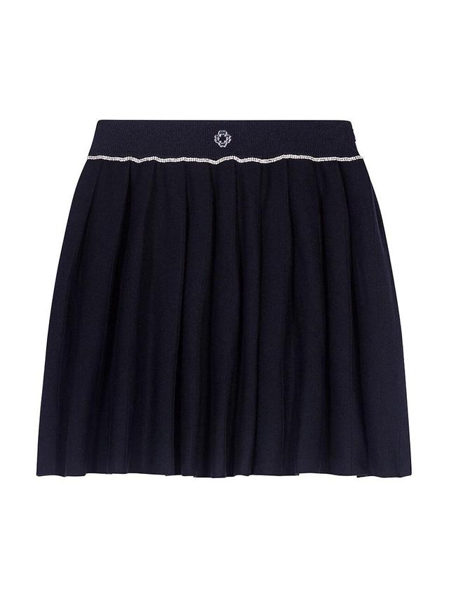 Womens Pleated Knit Short Skirt Product Image