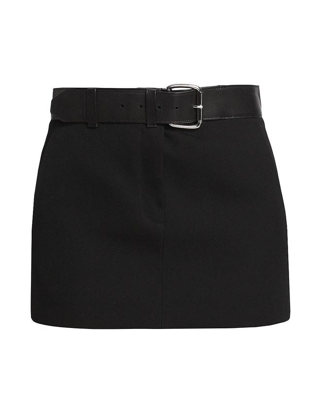 Womens Belted Wool Miniskirt Product Image