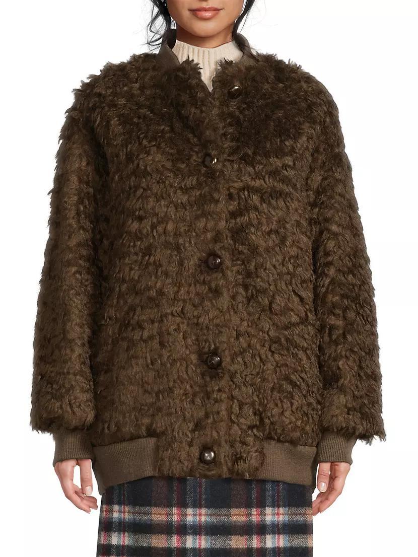 Agiate Faux-Shearling Button-Front Coat Product Image