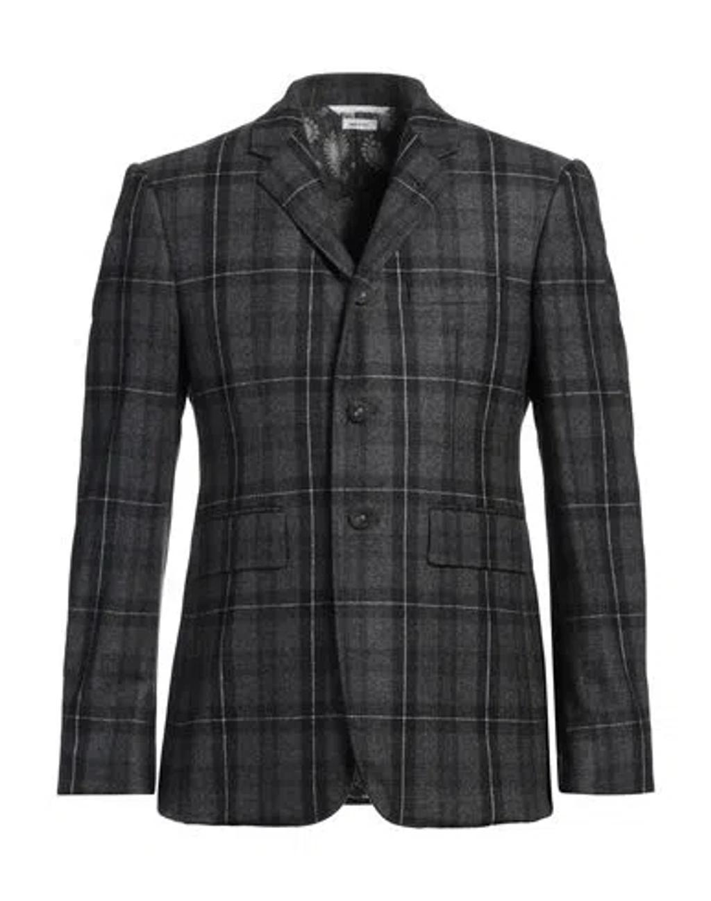 THOM BROWNE Man Blazer Lead Size 5 Wool, Cashmere In Grey Product Image