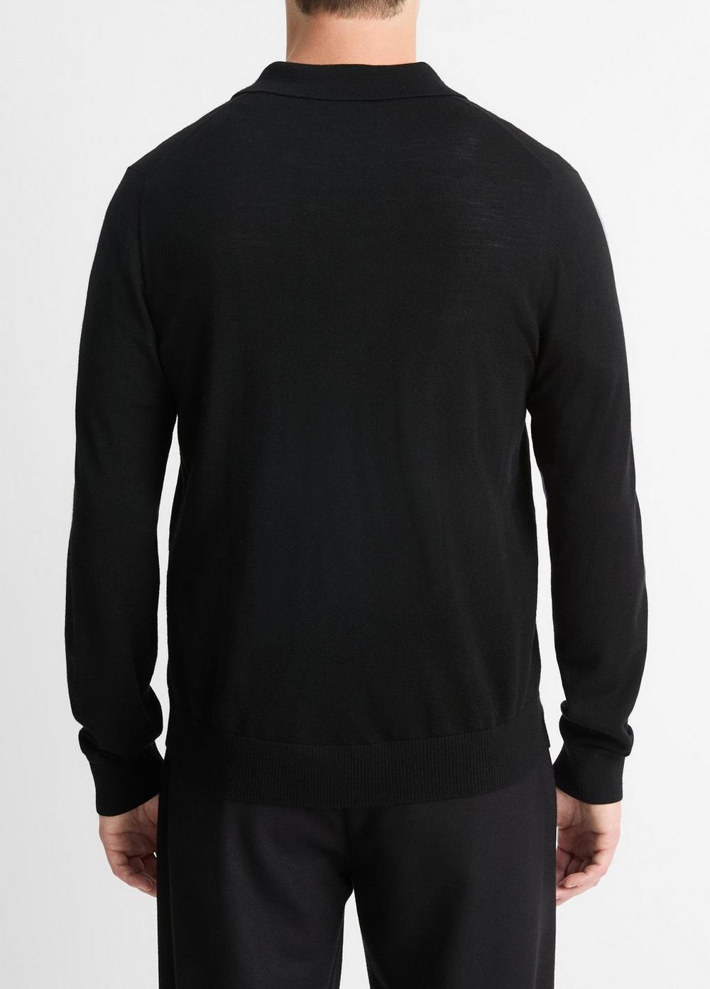 Wool Long-Sleeve Polo Sweater Product Image