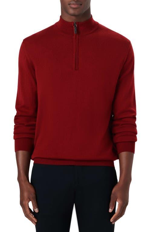 Bugatchi Water Repellent Merino Wool Quarter-Zip Pullover Product Image