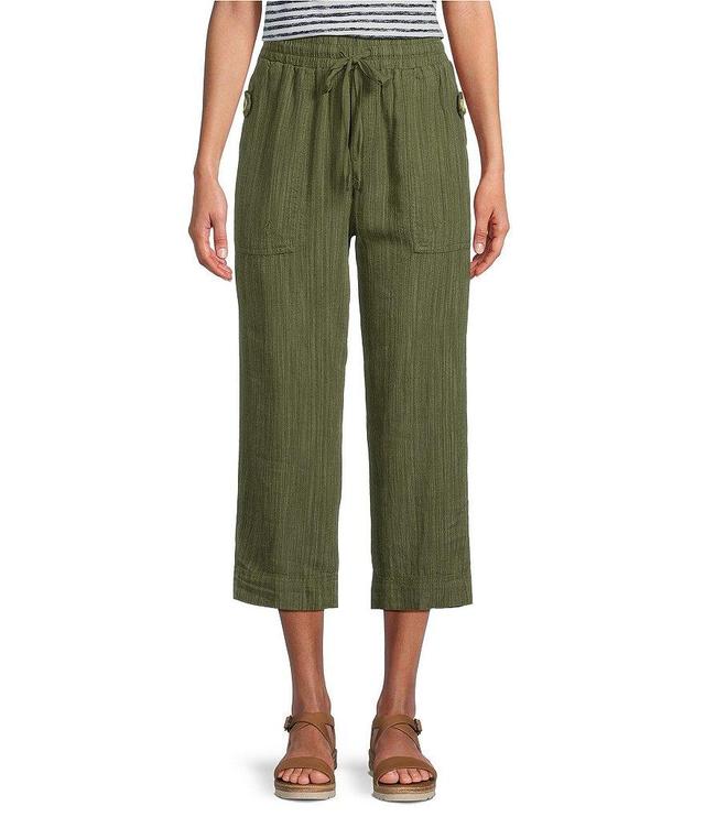 Westbound Crop High Rise Pull-On Linen-Blend Utility Pants Product Image