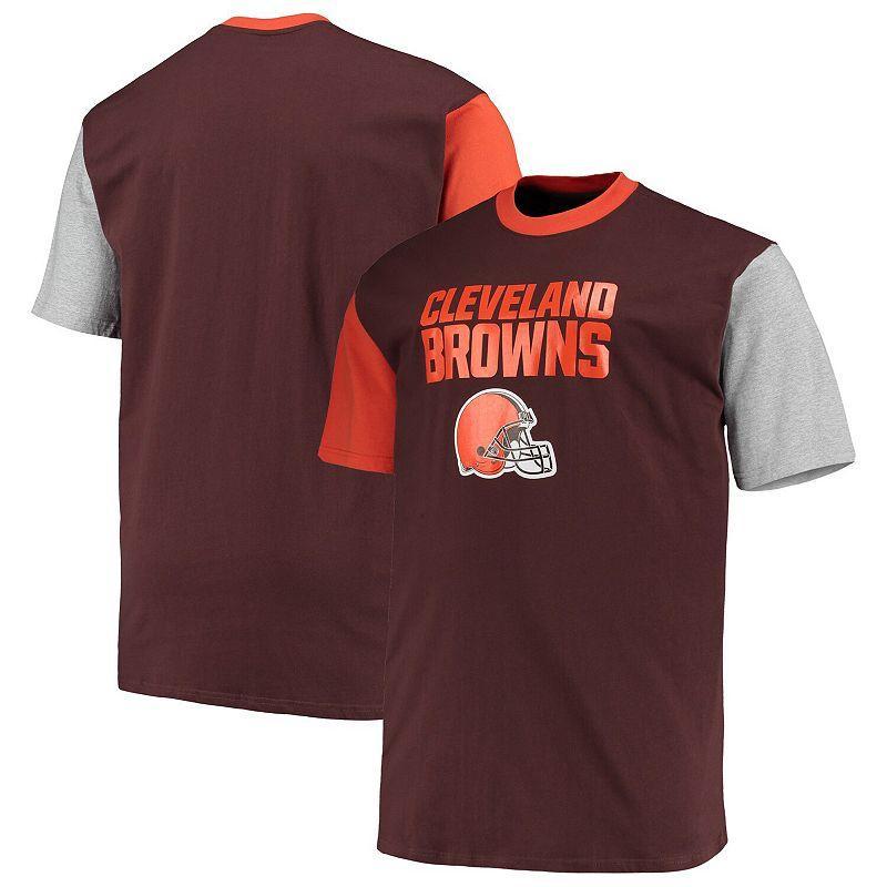 Mens /Orange Cleveland s Big & Tall Colorblocked T-Shirt Product Image