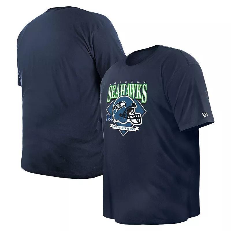 Mens New Era College Seattle Seahawks Big & Tall Helmet Historic Mark T-Shirt Blue Product Image