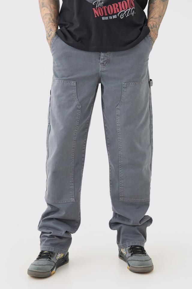 Tall Relaxed Overdye Carpenter Pants | boohooMAN USA Product Image