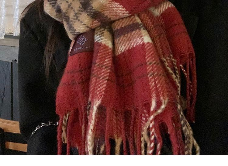 Plaid Fringed Scarf product image