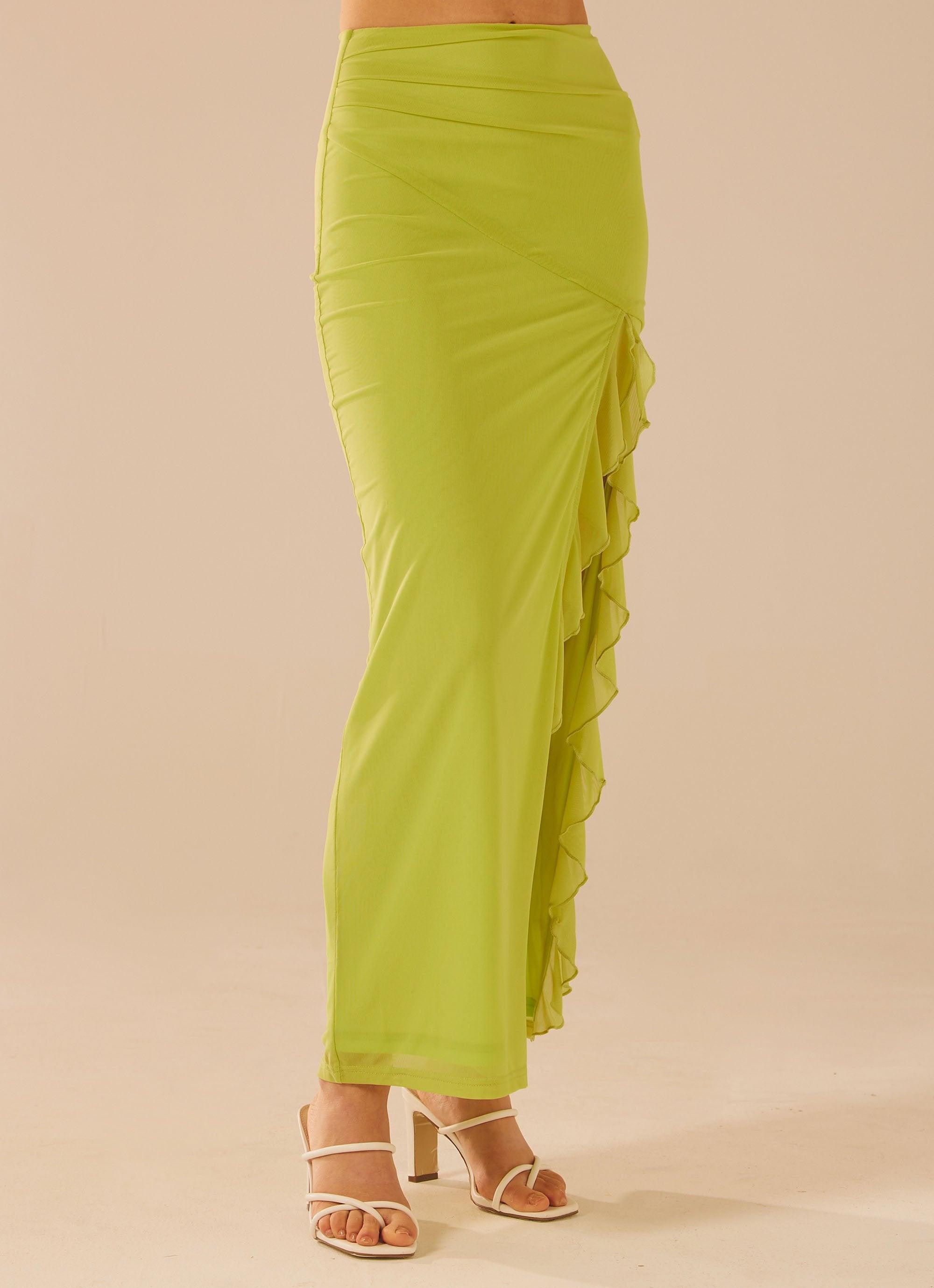 Bittersweet Mesh Maxi Skirt - Fern Product Image