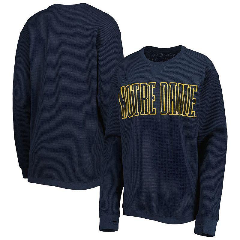 Womens Pressbox Navy Notre Dame Fighting Irish Surf Plus Size Southlawn Waffle-Knit Thermal Tri-Blend Long Sleeve T-shirt Product Image