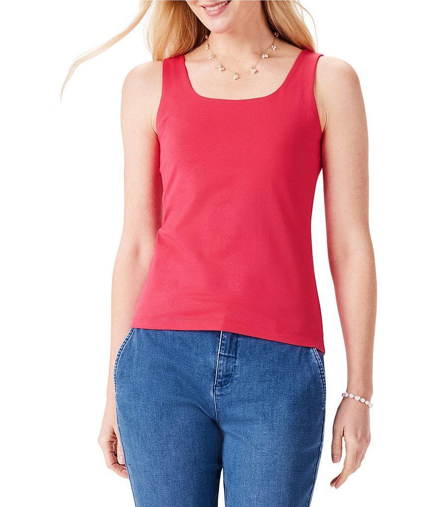 NIC + ZOE Stretch Cotton Scoop Neck Sleeveless Fitted Shelf Bra Tank product image