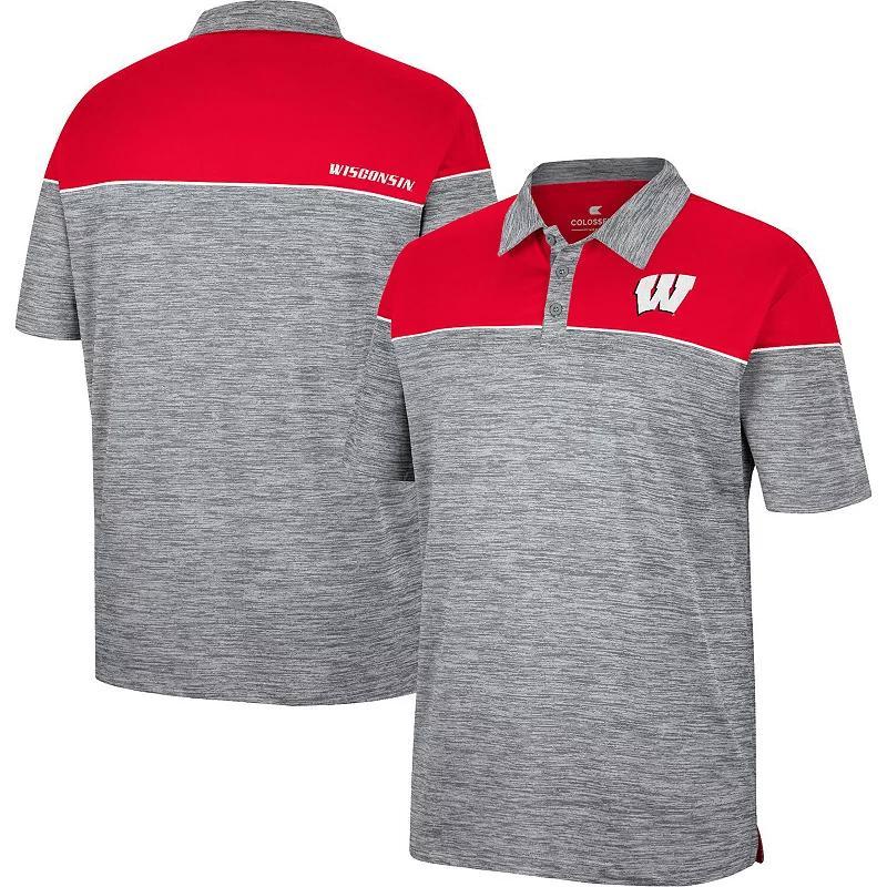 Mens Colosseum Heathered Gray/Crimson Washington State Cougars Birdie Polo Product Image