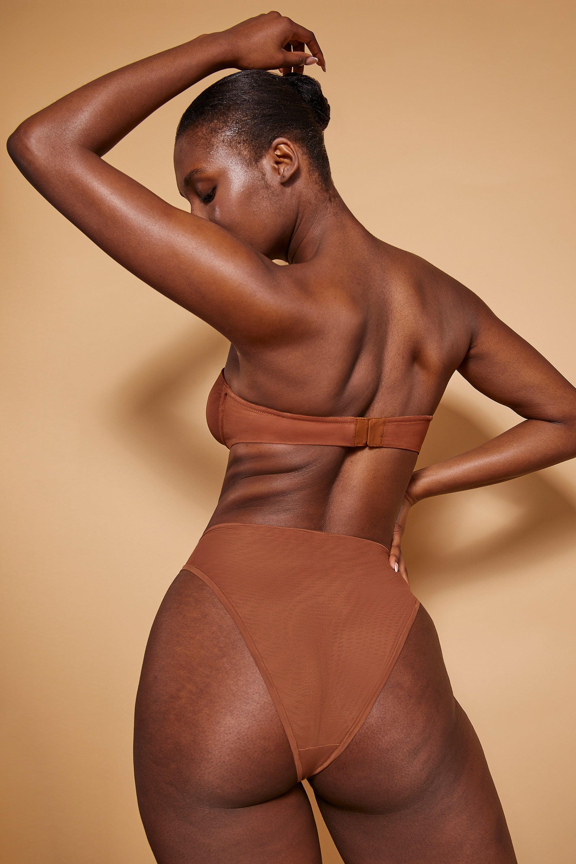 Soft Mesh Strapless Bra in Chestnut Product Image