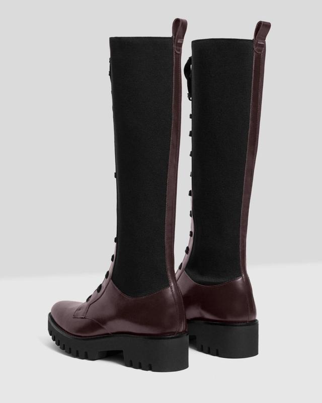 Laced Lug Boot in Leather Product Image