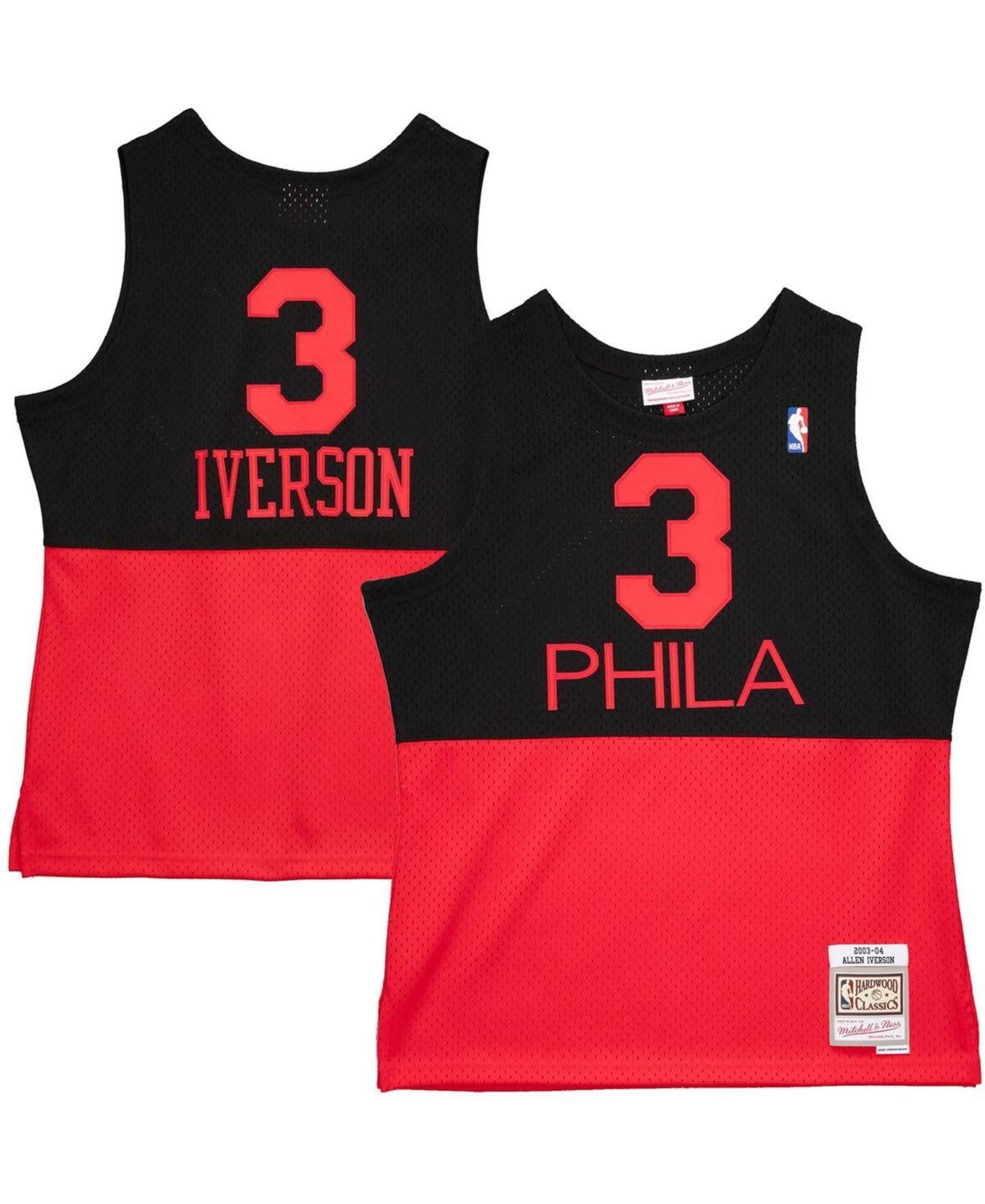 Mens Mitchell & Ness Allen Iverson Black Philadelphia 76ers 2003-2004 Hardwood Classics Reload 2.0 Swingman Jersey Product Image